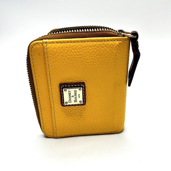 Dooney & Bourke Pebble Grain Small Zip Around Wallet — Dandelion Yellow — EUC - Picture 14 of 15